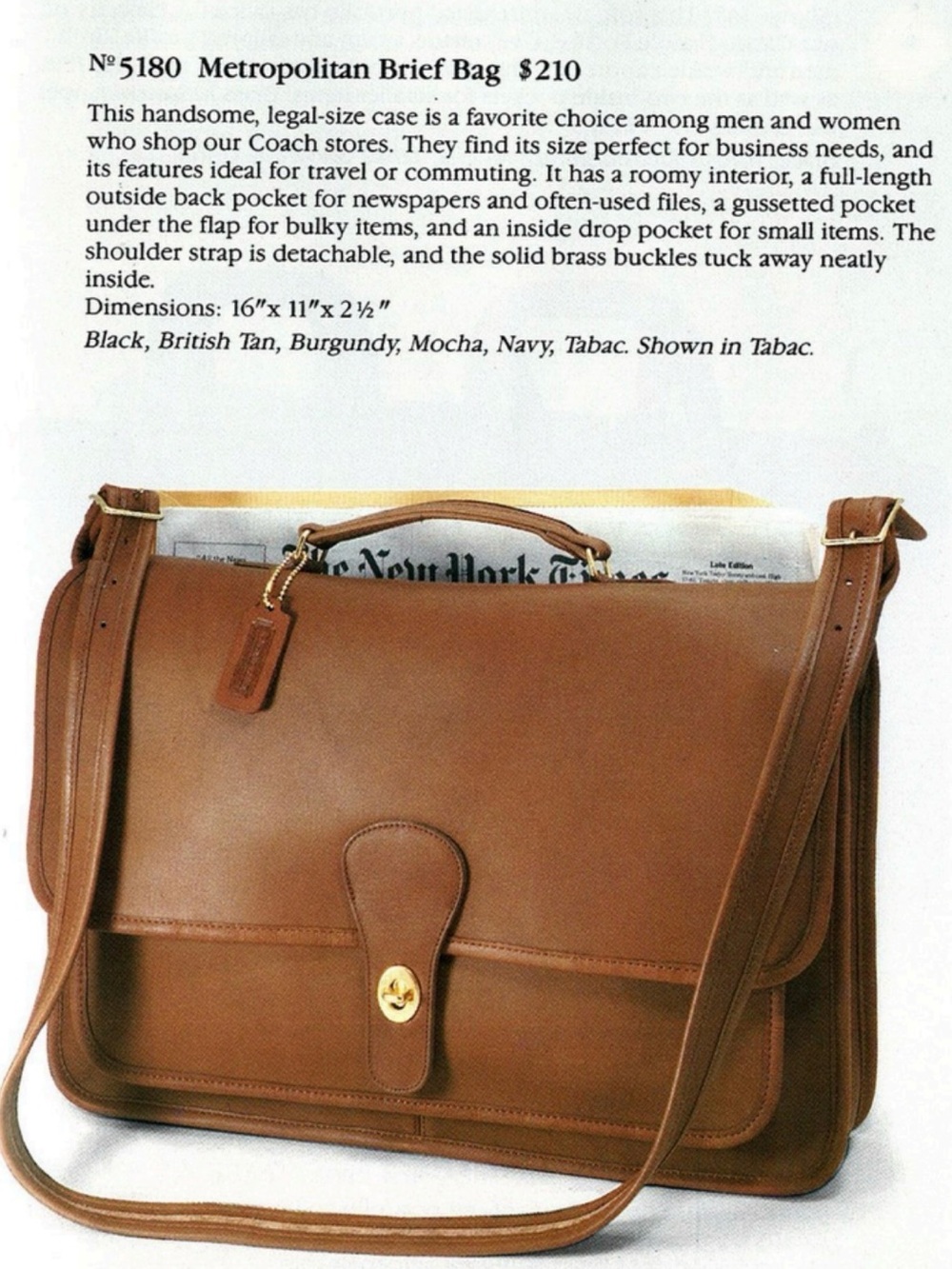 Vintage Coach Metropolitan Brief - Picture 16 of 16